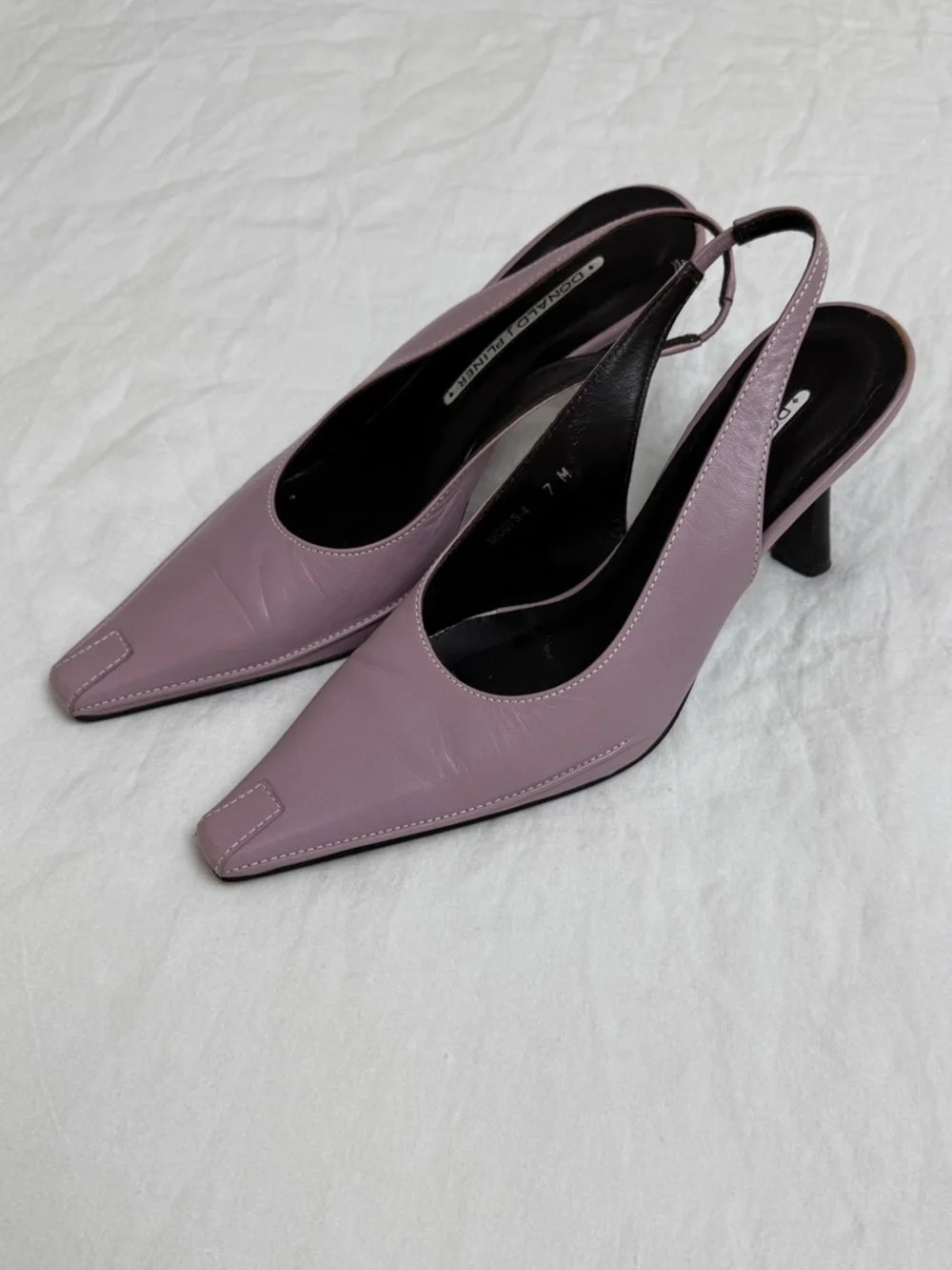 Vintage 90s Donald J Pliner Slingback Pointed-Toe Heels in Dusty Mauve Size 7